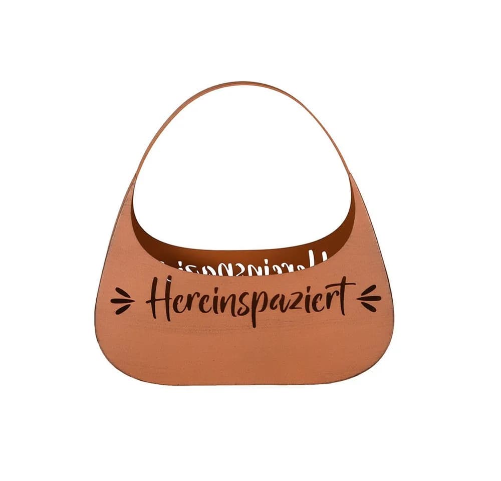 Harms Import Blumentasche Braun Rostoptik Eisen Wanddeko - Bild 5