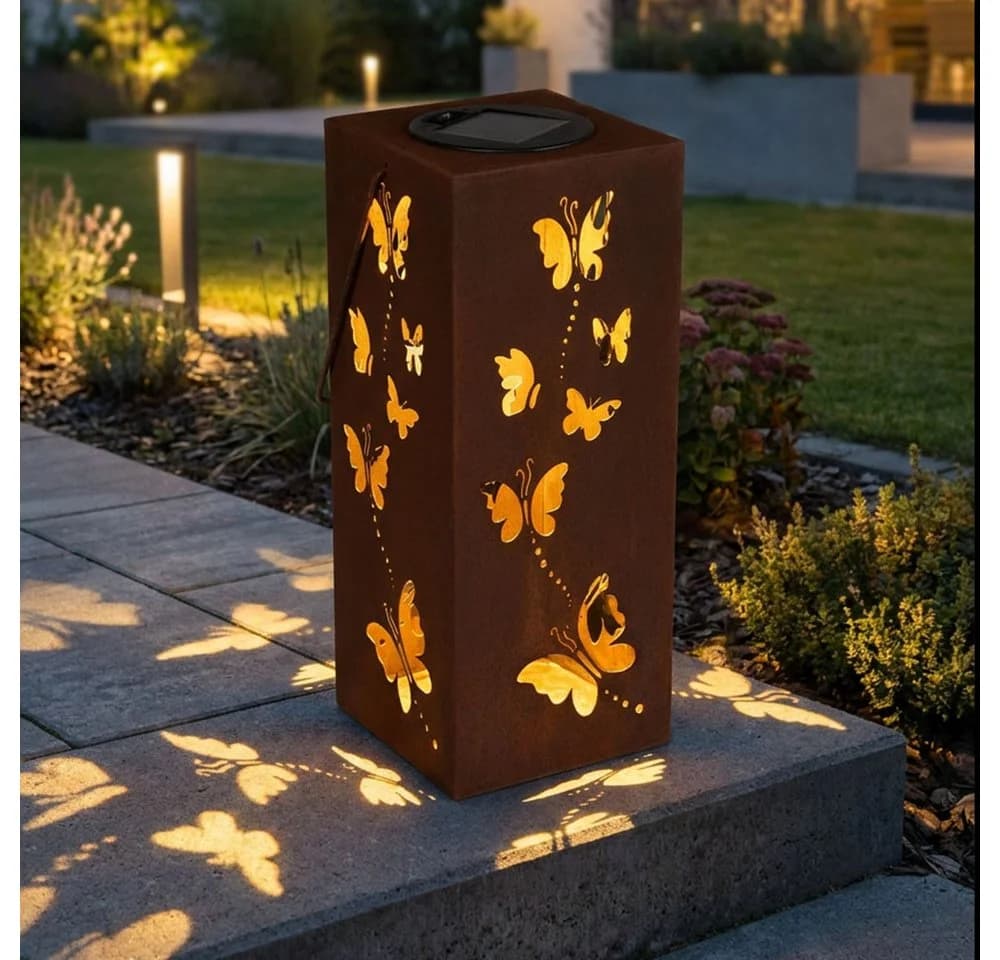 Harms Import Solarleuchte Dekosäule Rostoptik H 45 cm - Bild 2