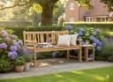 Garden Pleasure Gartenbank Teak 3-Sitzer MOIN MOIN mit Leuchtturm Bild 1