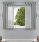 Gardinenbox Voile Gardine 2er Set Grau Transparent mit Schlaufen Bild 2