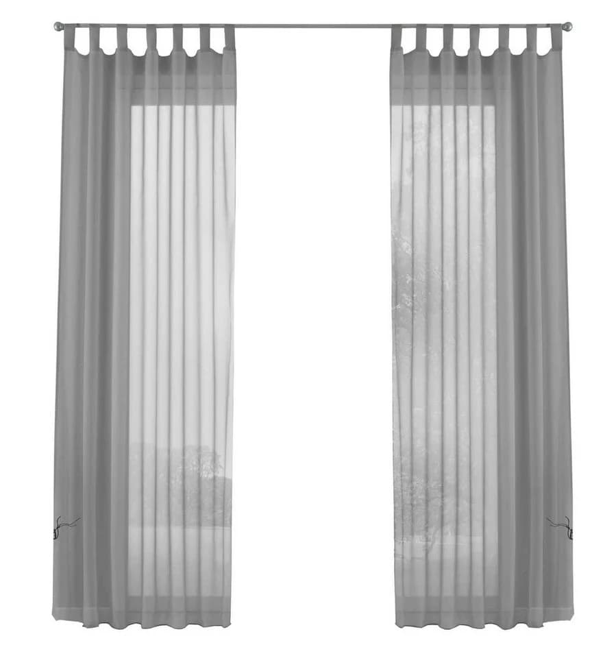 Gardinenbox Voile Gardine 2er Set Grau Transparent mit Schlaufen - Bild 3
