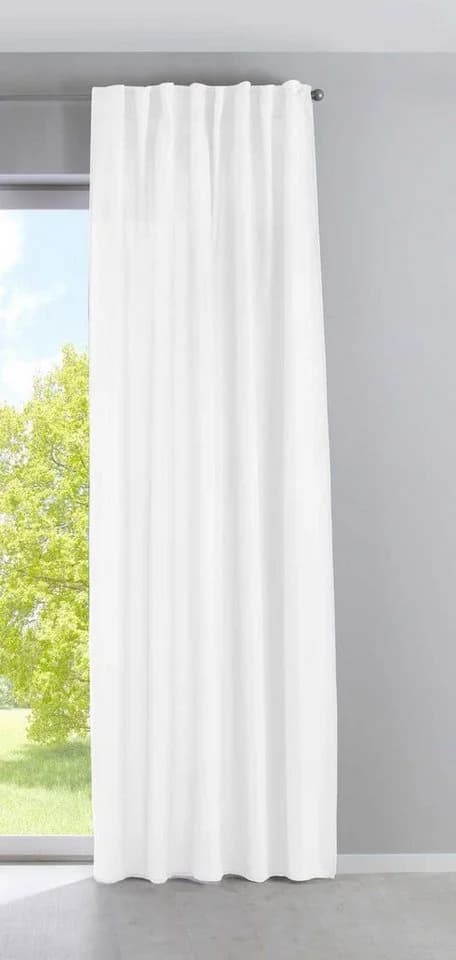 Gardinenbox Vorhang Weiß Leinen-Optik 2 Stück - Bild 4