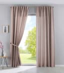 Gardinenbox Vorhang Taupe Leinen-Optik 2 St. Verdeckte Schlaufen Bild 2