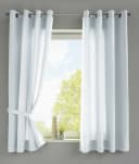 Gardinenbox Vorhang 2er Set Blickdicht Microsatin Weiß Bild 2