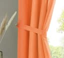 Gardinenbox Vorhang 2er Set Orange Microsatin blickdicht mit Schlaufen Bild 1