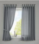 Gardinenbox Vorhang 2er Set Grau Microsatin blickdicht mit Schlaufen Bild 2