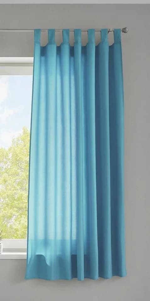 Gardinenbox Vorhang Türkis Micro Satin Blickdicht mit Schlaufen - Bild 2
