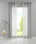 Gardinenbox Gardine Basel 2er Set Grau Transparent Voile Ösen Bild 2