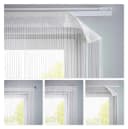 Gardinenbox Fadenvorhang 2 Stk Weiß Transparent Polyester Bild 3