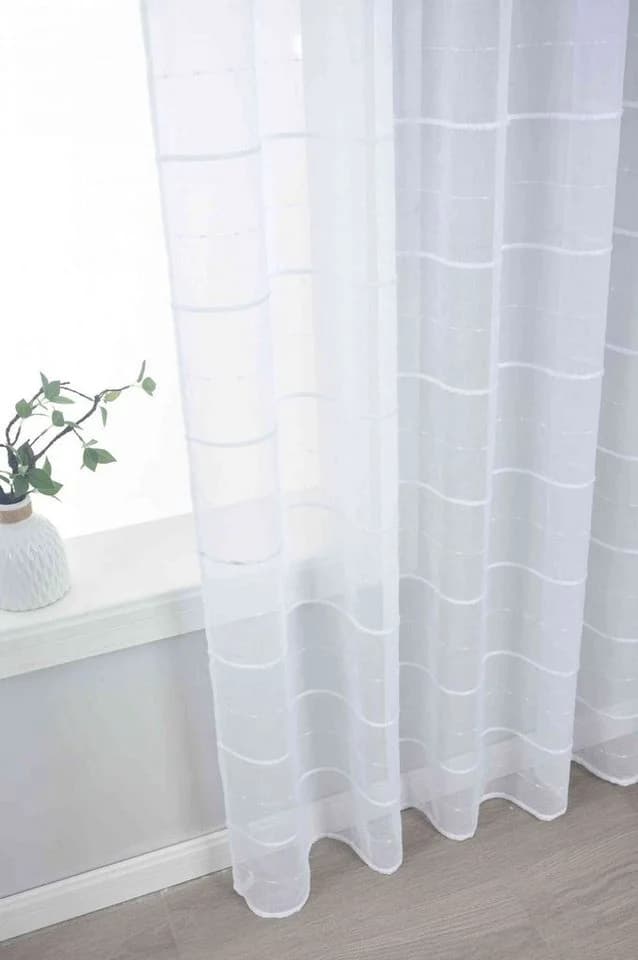 Gardinenbox Gardine Set 2 St Transparent Polyester Leinenoptik - Bild 3