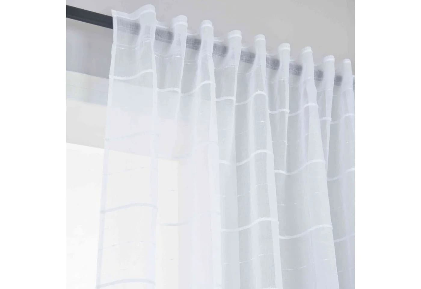 Gardinenbox Gardine Set 2 St Transparent Polyester Leinenoptik - Bild 4