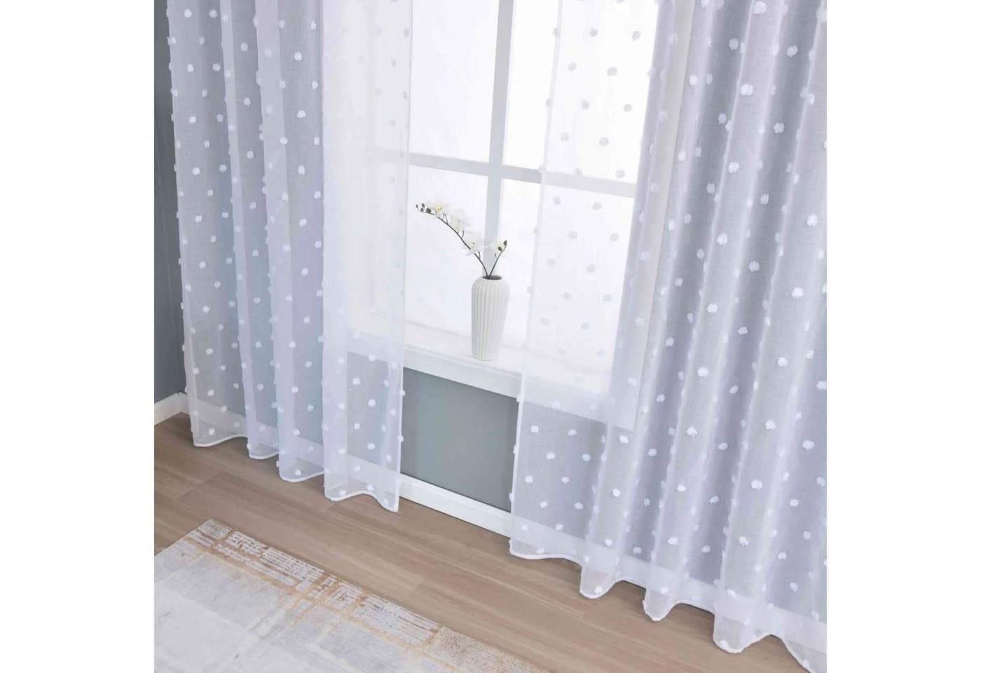 Gardinenbox VALENCIA Gardine 2er Set Transparent Polyester Multiband