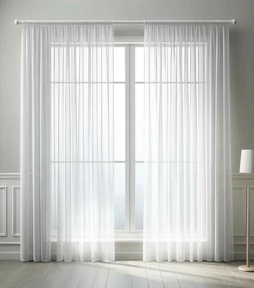 Gardinenbox Voile Gardine Weiß Transparent - Bild 2