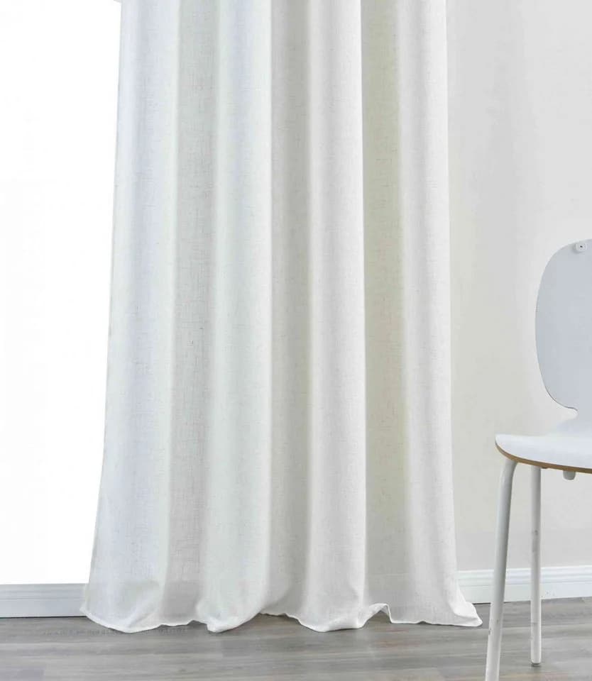 Gardinenbox Verdunkelungsvorhang 2er Set Beige Leinenstruktur Ösen