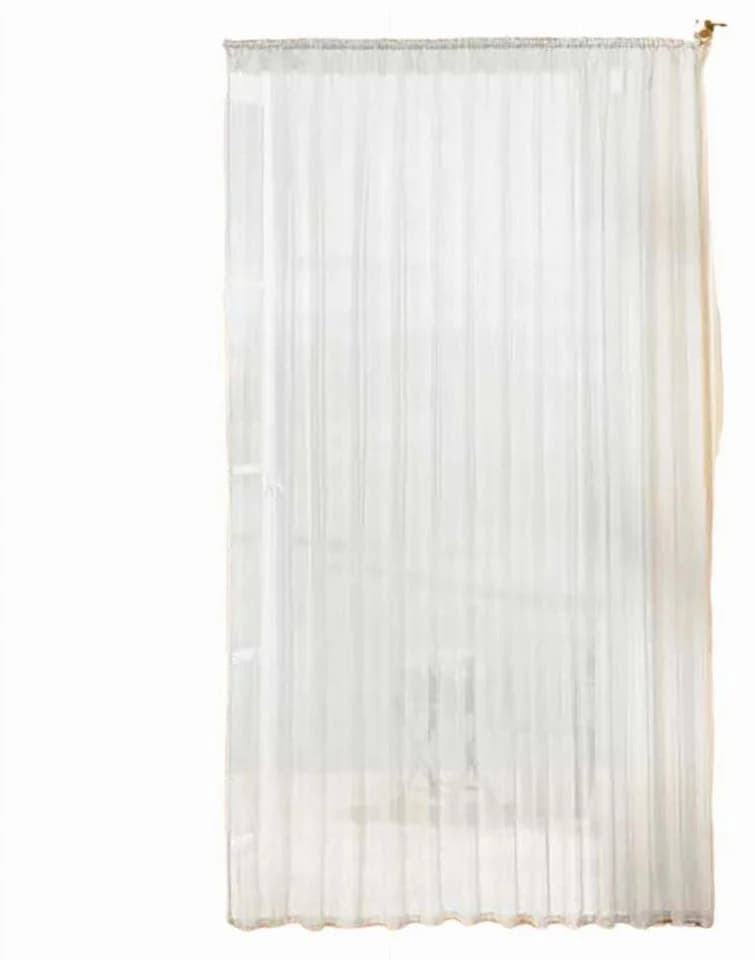 Gardinenbox Voile Gardine Weiß Kräuselband 120x300 cm