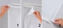Gardinenbox Schiebegardine Weiß Blatt-Motiv blickdicht mit Klettband Bild 3