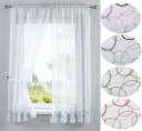 Gardinenbox Gardinen-Set AURA 2-tlg. Braune Stickerei Voile mit Raffhaltern Bild 1