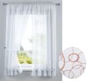 Gardinenbox Gardinen-Set AURA 2-tlg. Braune Stickerei Voile mit Raffhaltern Bild 2