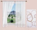 Gardinenbox Gardinen-Set AURA 2-tlg. Braune Stickerei Voile mit Raffhaltern Bild 5