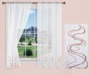 Gardinenbox Gardine Set 2-tlg. Braun Transparent mit Stickerei Bild 5