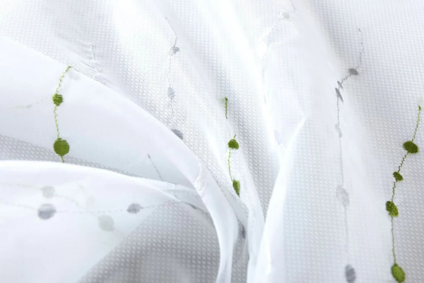 Gardinenbox Gardine 2 St. Stangendurchzug Transparent Voile PUNKT Stickerei - Bild 4
