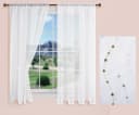 Gardinenbox Gardine 2 St. Stangendurchzug Transparent Voile PUNKT Stickerei Bild 5