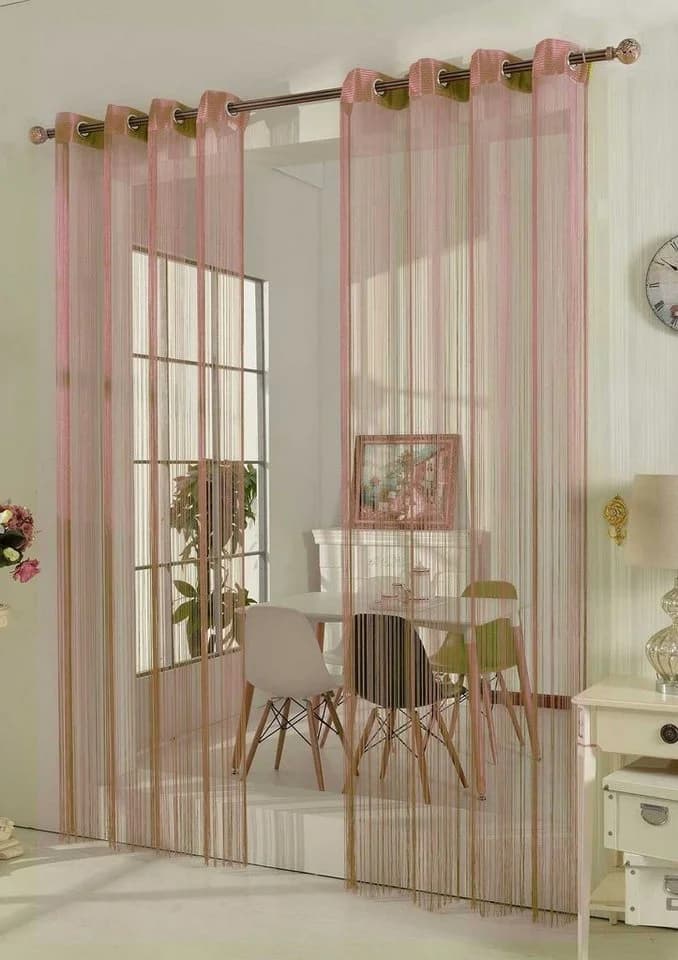 Gardinenbox Fadengardine Rosa mit Ösen 140x250 cm - Bild 2