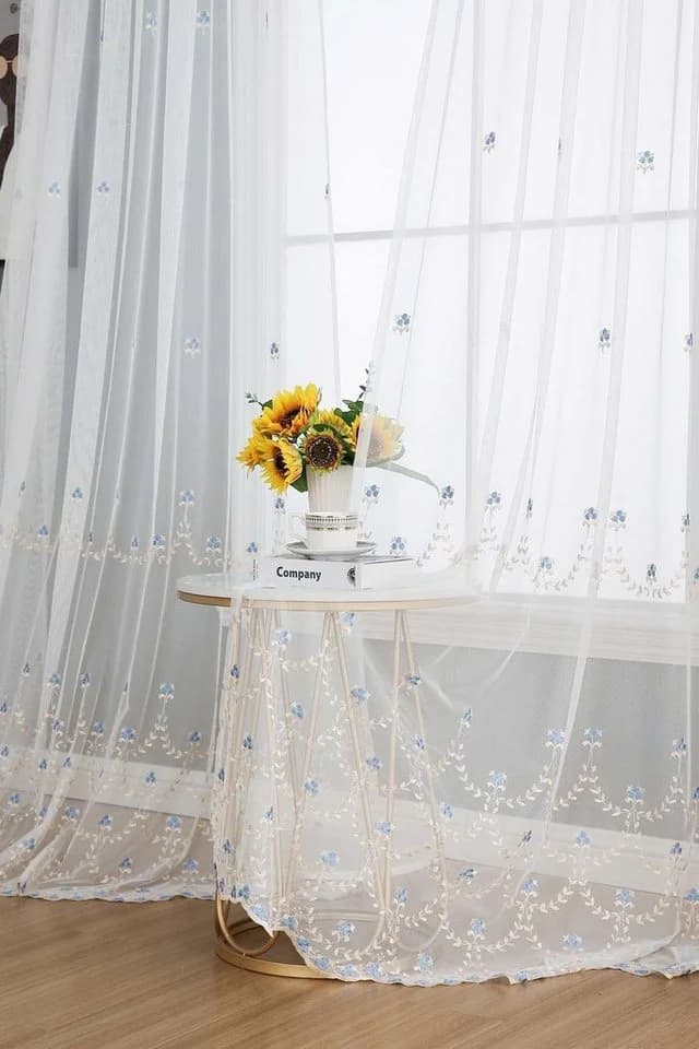 Gardinenbox Gardine Florenz Raschel Transparent mit Stickerei - Bild 5