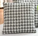 Gardinenbox Dekokissen Creme Schwarz Hahnentritt-Muster 40x40 cm Bild 2