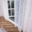 Gardinenbox Gardine transparent Polyester Chevron Natur Taupe Bild 4