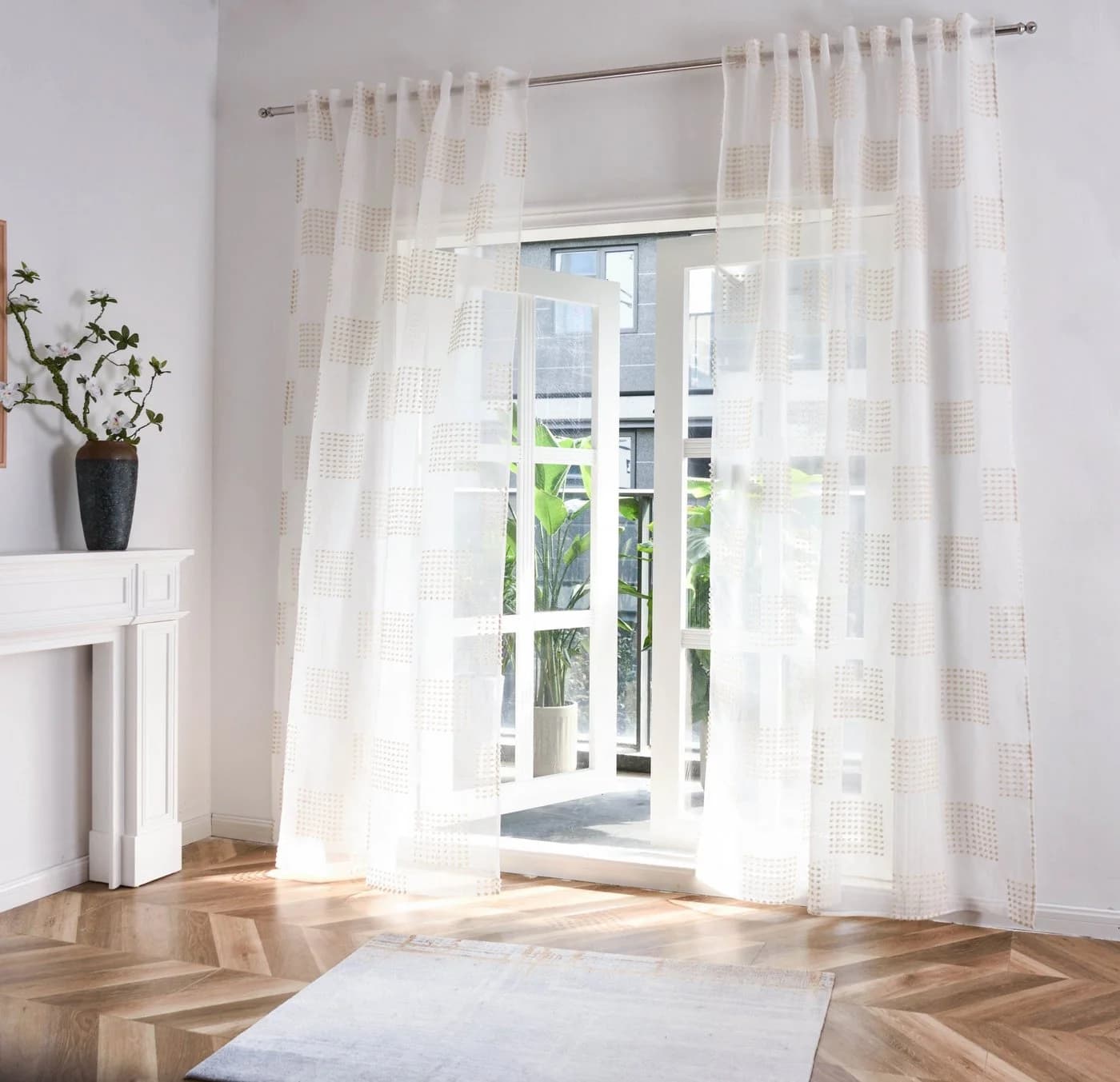 Gardinenbox Gardine transparent Polyester Geo VALENCIA Multiband Scherli