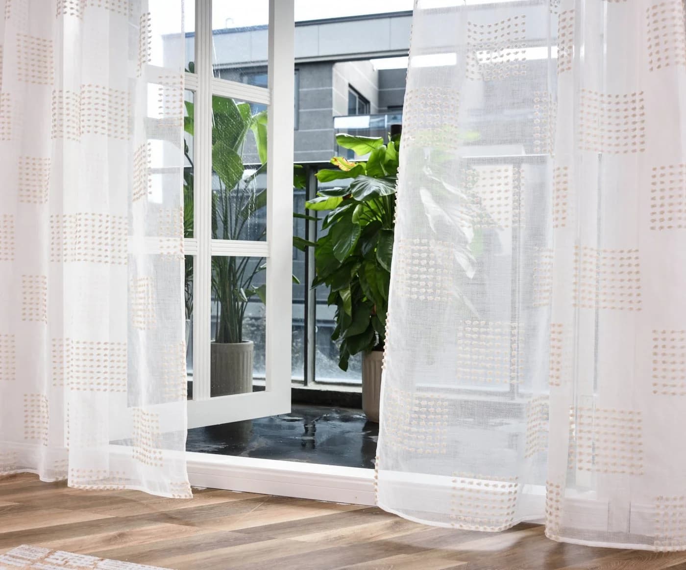Gardinenbox Gardine transparent Polyester Geo VALENCIA Multiband Scherli - Bild 3