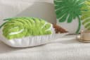 Gardinenbox Kissenhülle Grün Monstera Frottee Leinenstoff Bild 3