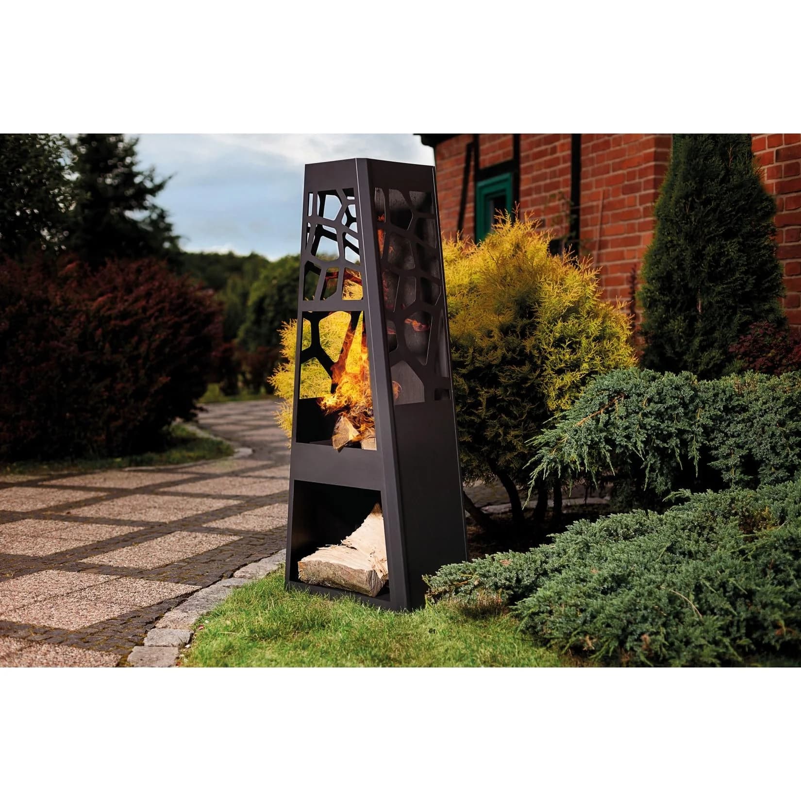 Dobar Gartenkamin XL mit Kachel-Design