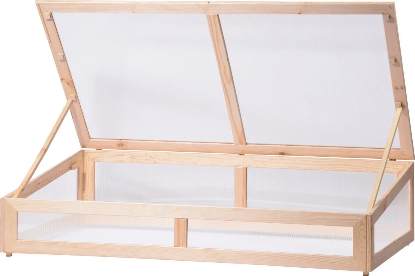 Dobar Großer Frühbeetaufsatz für Hochbeete Kiefernholz Polycarbonat - Bild 3