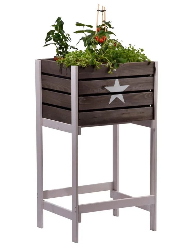 Dobar Hochbeet Blumenkasten 49x42x90cm Holz