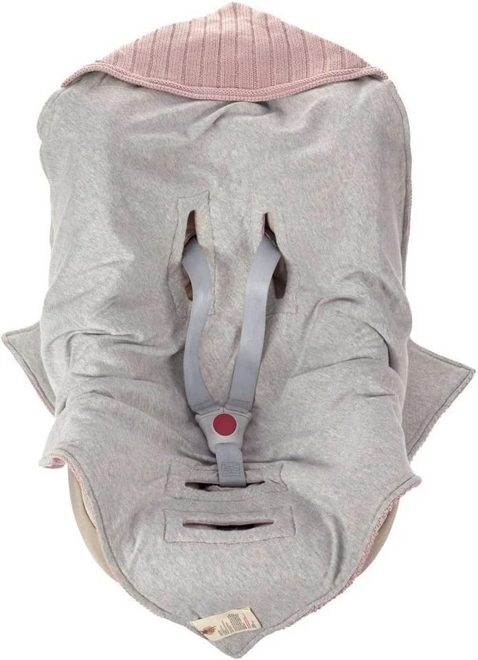 LÄSSIG Einschlagdecke für Babyschale dusty pink 78x78 cm Bio-Baumwolle - Bild 4