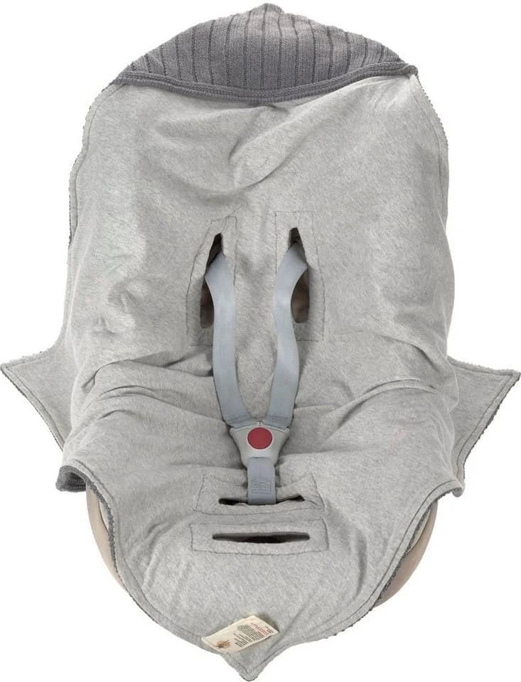 LÄSSIG Einschlagdecke für Babyschale Anthrazit Bio-Baumwolle - Bild 4