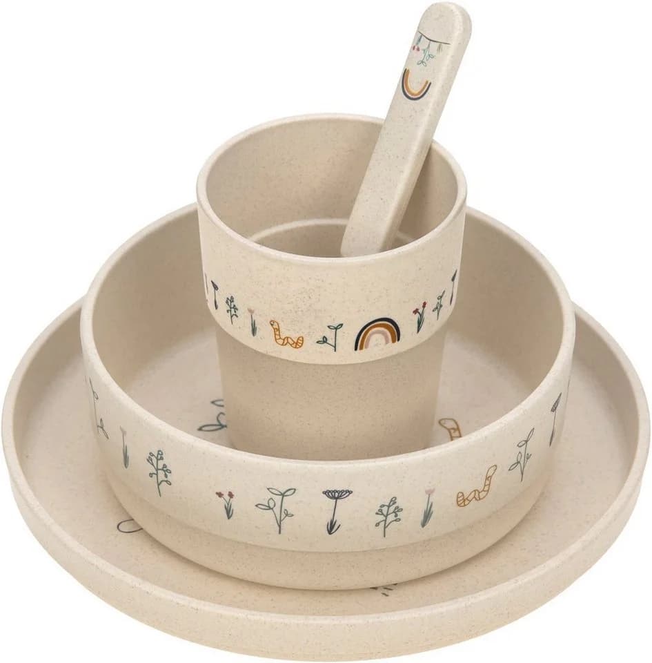 LÄSSIG Kindergeschirr-Set Garden Explorer 4-tlg. Beige Polypropylen