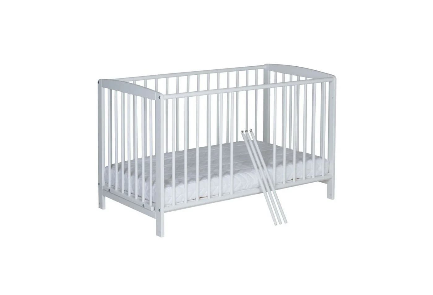 Schardt Beistellbett MICKY Weiß Massivholz 60x120 cm - Bild 4
