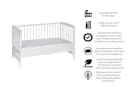 Schardt Beistellbett MICKY Weiß Massivholz 60x120 cm Bild 5