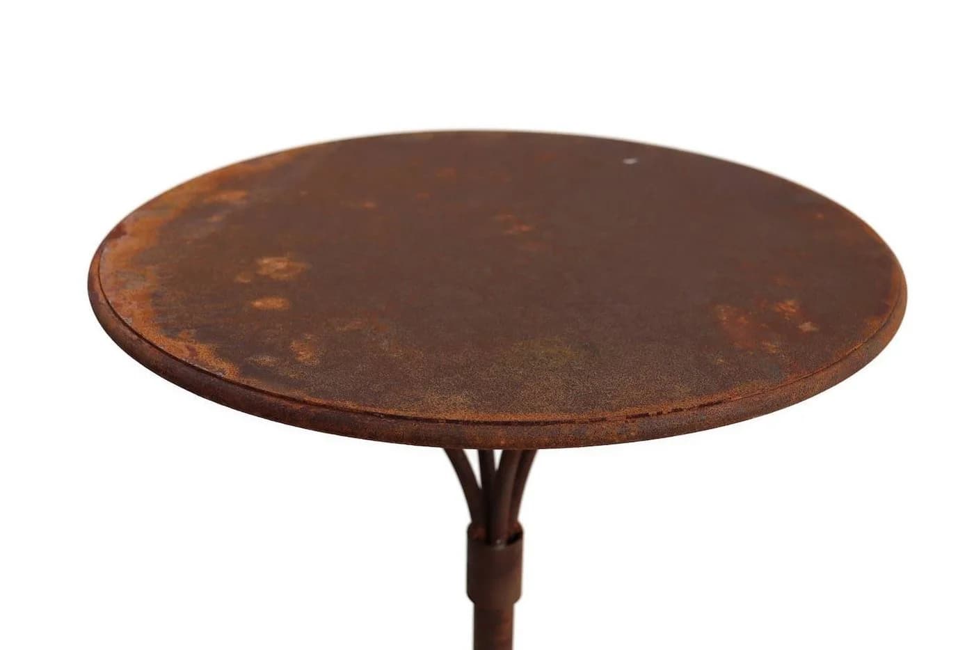 Hirsch Terracotta Gartenstecktisch rund Metall Edelrost