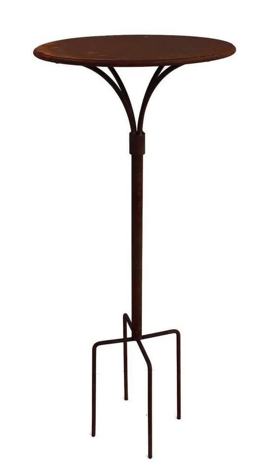 Hirsch Terracotta Gartenstecktisch rund Metall Edelrost - Bild 2