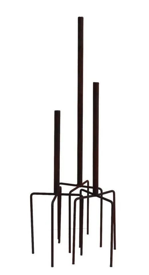 Hirsch Terracotta Gartenstecktisch rund Metall Edelrost - Bild 5