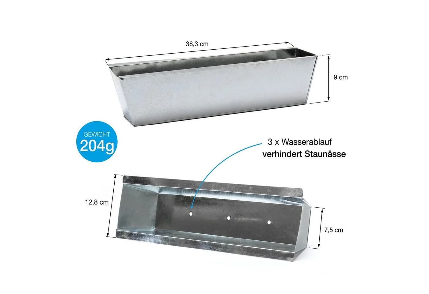 BigDean Blumenkasten 6x Pflanzkasten Metall verzinkt