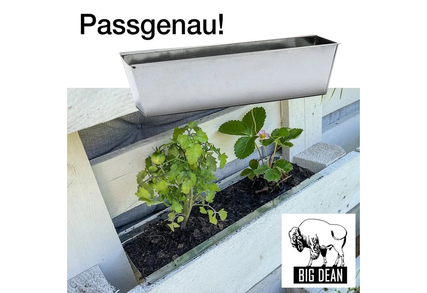 BigDean Blumenkasten 6x Pflanzkasten Metall verzinkt - Bild 4