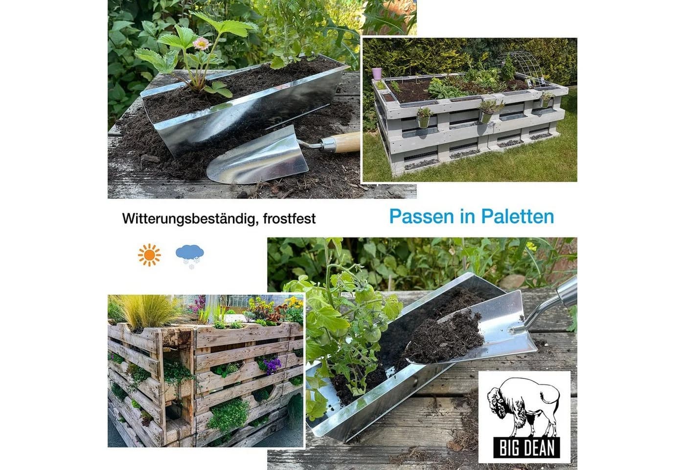 BigDean Blumenkasten 6x Pflanzkasten Metall verzinkt - Bild 5