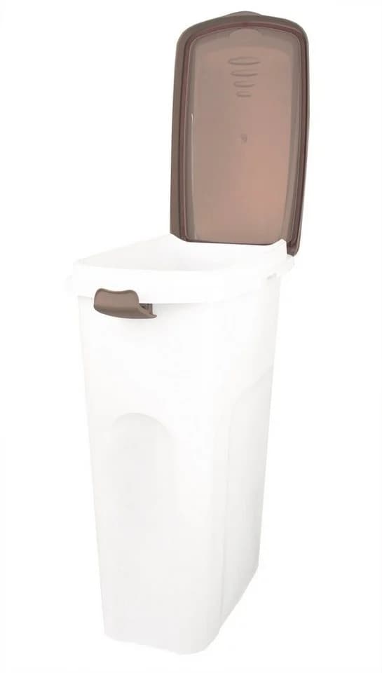 BigDean Futterbehälter 40L Weiß mit Rollen & Clip-System