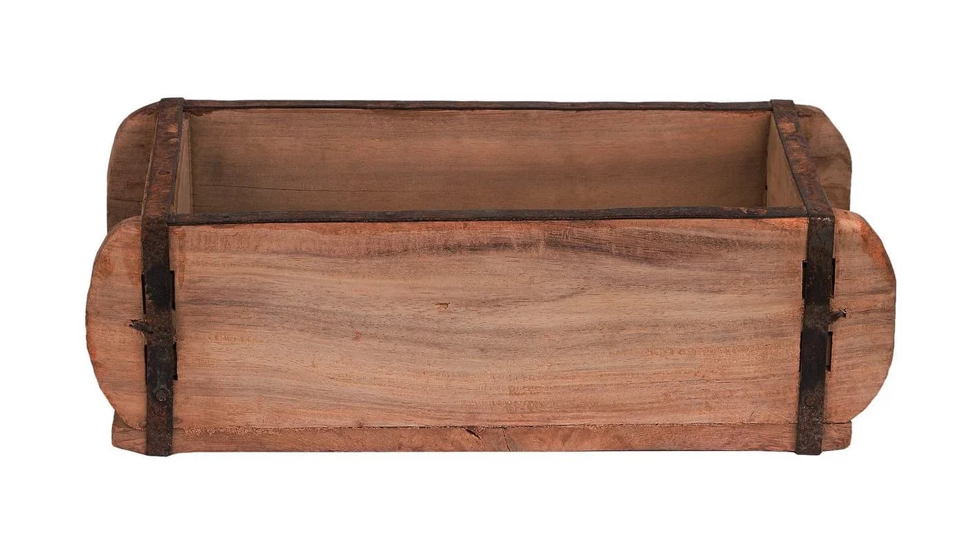 BigDean Holzkiste Vintage Ziegelform Braun Deko Aufbewahrung