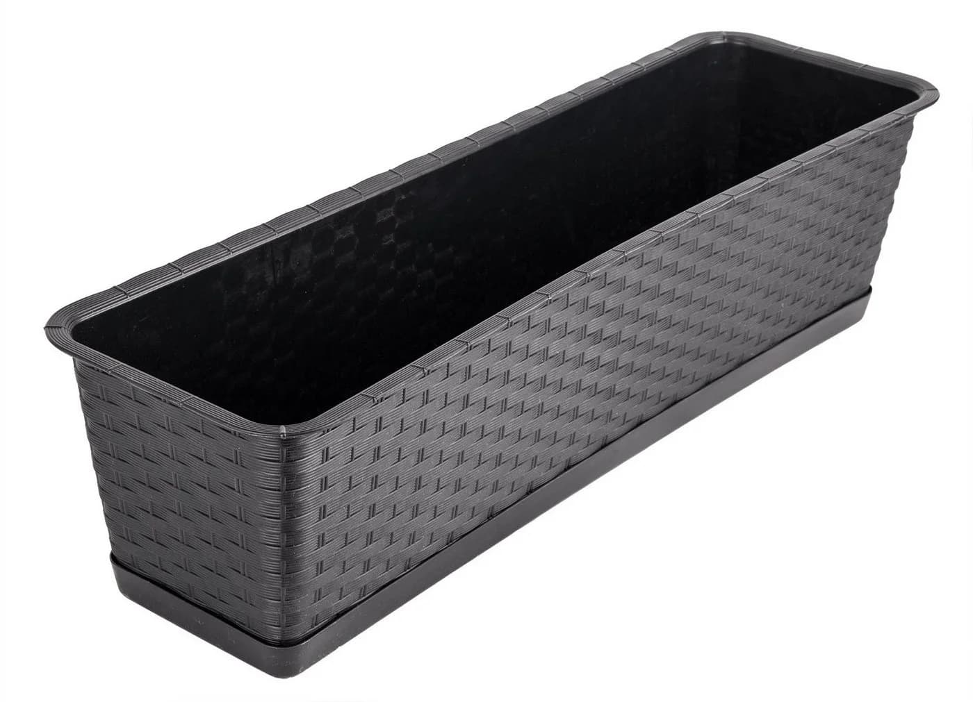 BigDean Blumenkasten 3er Set mit Untersetzer Rattan-Optik - Bild 3